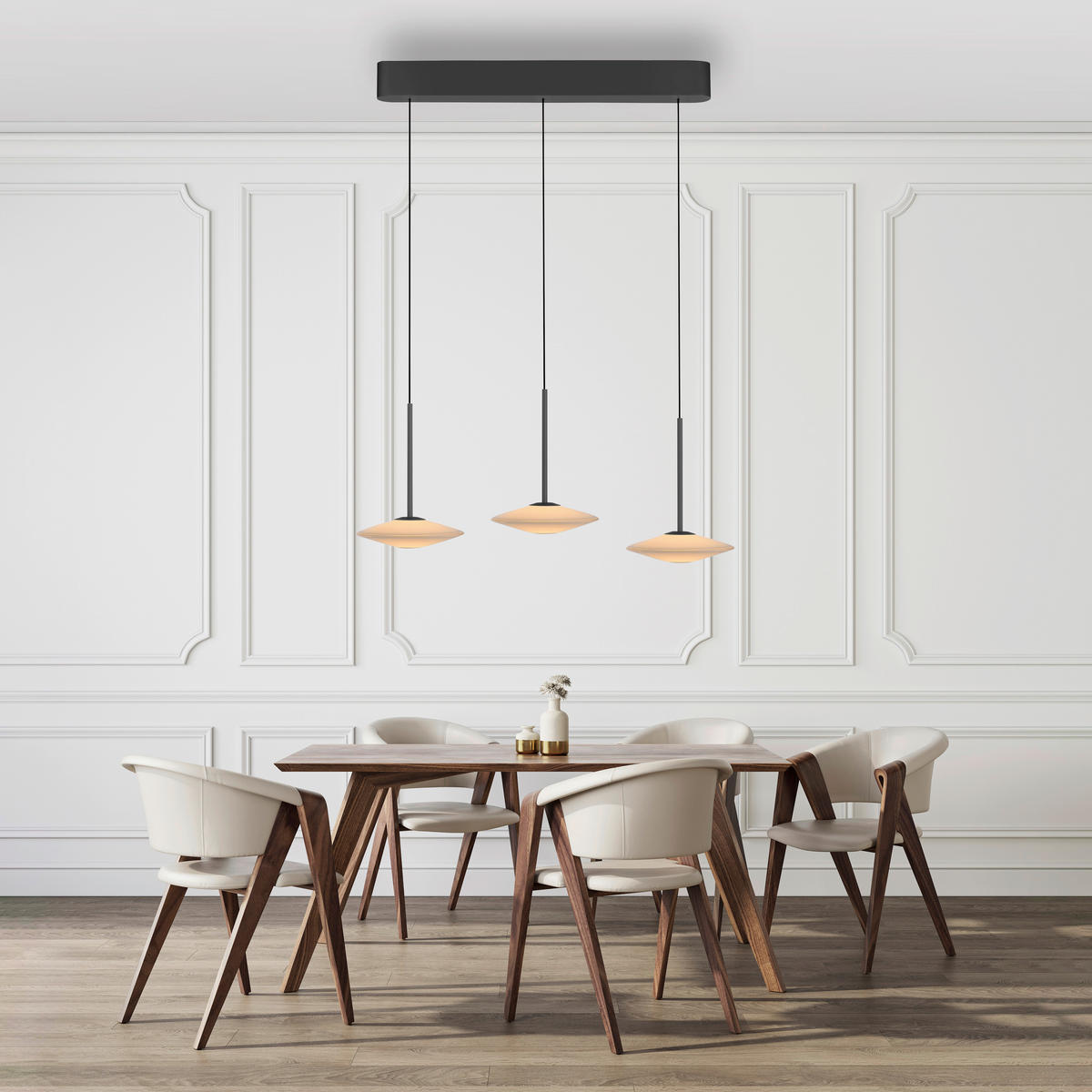 LED-PENDELLEUCHTE 86/20/180 cm  - Schwarz, Design, Glas/Kunststoff (86/20/180cm) - Paul Neuhaus