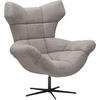 OHRENSESSEL in Chenille Greige  - Greige/Schwarz, Design, Textil/Metall (103/119/84cm) - Esposa