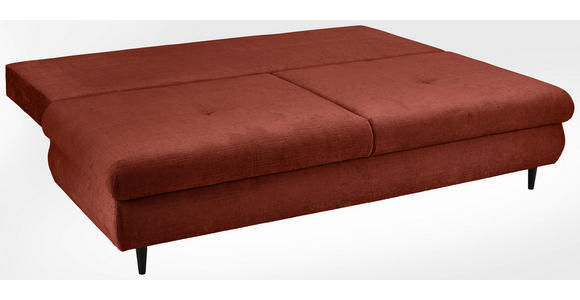 SCHLAFSOFA Chenille Terracotta  - Terracotta/Schwarz, KONVENTIONELL, Holz/Textil (212/97/105cm) - Carryhome