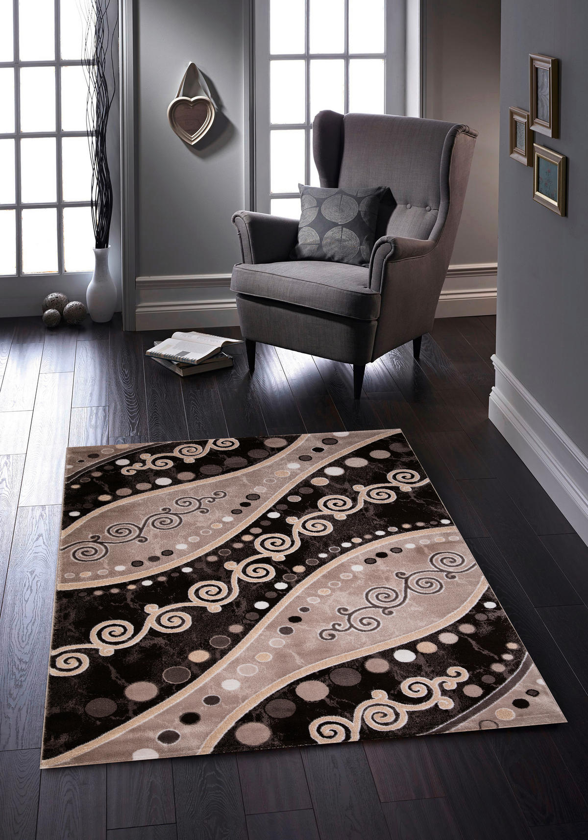 VINTAGE-TEPPICH 80/150 cm Eleysa Dunkelbraun, Hellbraun  - Hellbraun/Dunkelbraun, LIFESTYLE, Textil (80/150cm)