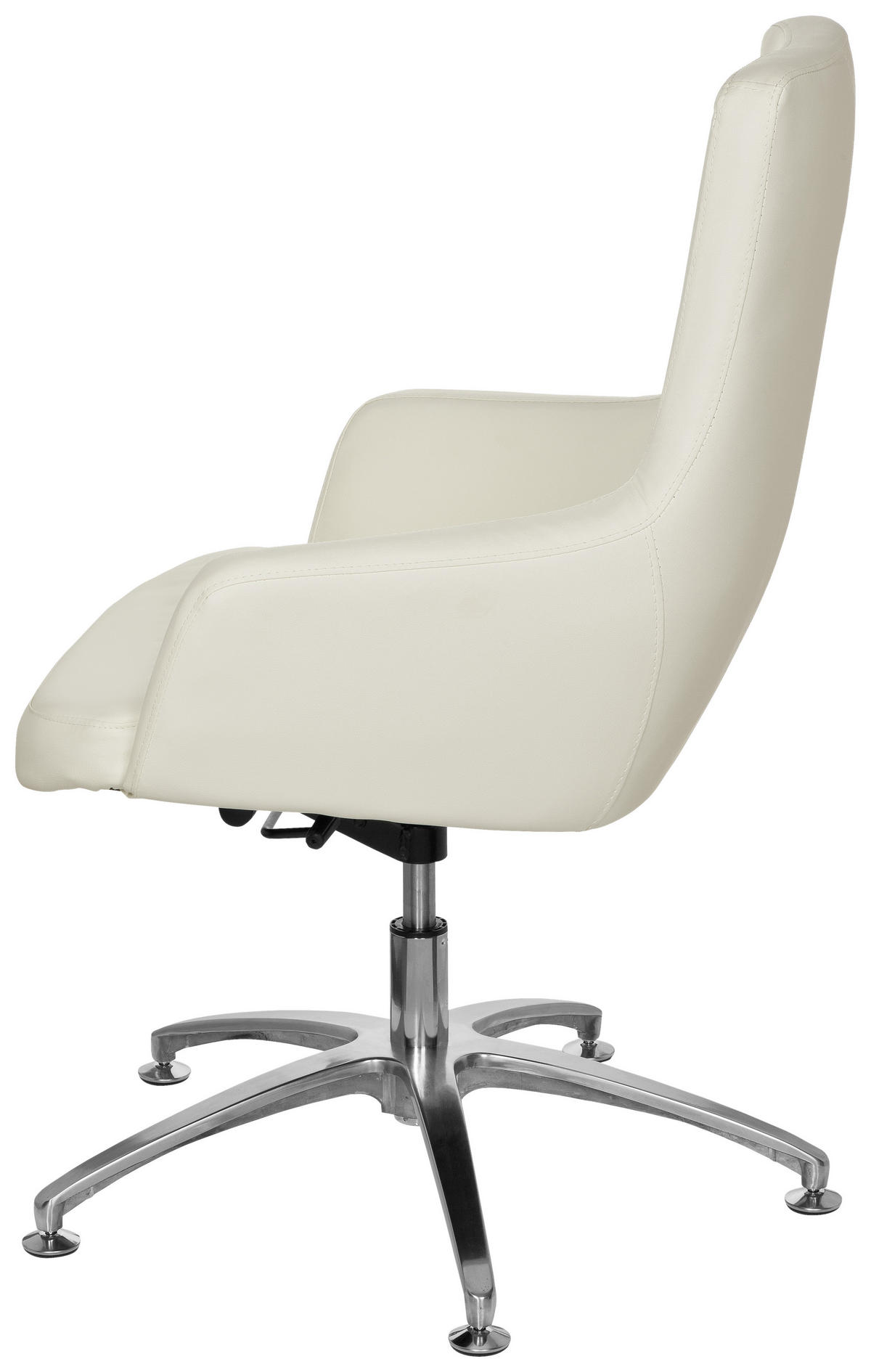 KONFERENČNI STOL kovina, tekstil krem barve  - barve kroma/krem barve, Moderno, kovina/tekstil (60/108/48cm) - MID.YOU