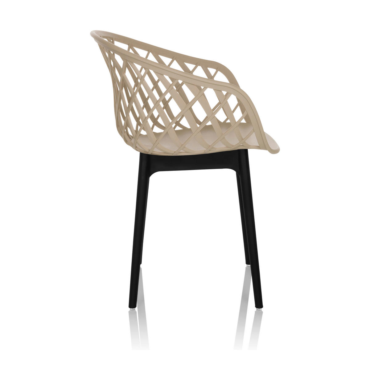 BESUCHERSTUHL  in Beige  - Beige/Schwarz, MODERN, Kunststoff (57/76/53cm) - MID.YOU