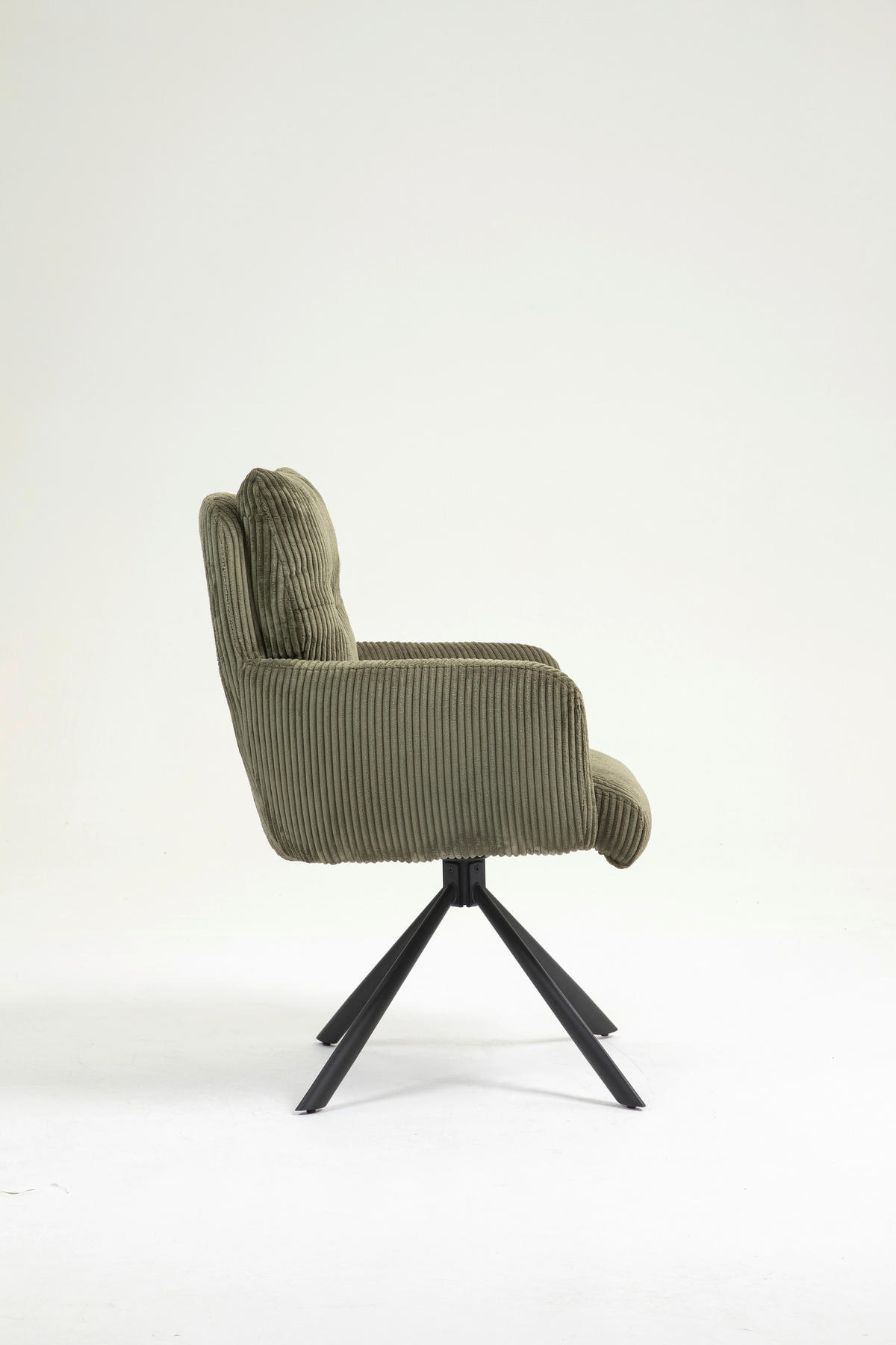 ARMLEHNSTUHL  in Eisen Cord  - Schwarz/Grün, KONVENTIONELL, Textil/Metall (60/95/67cm) - MID.YOU