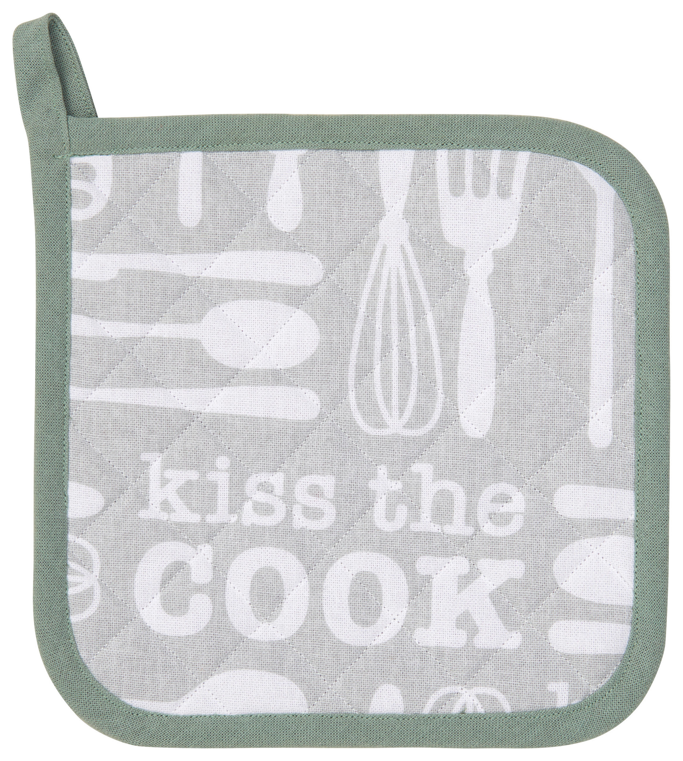 PODMETAČ ZA ŠERPE višebojna , tekstil  KISS THE COOK  - višebojna, Konvencionalno, tekstil (20/20cm) - Esposa