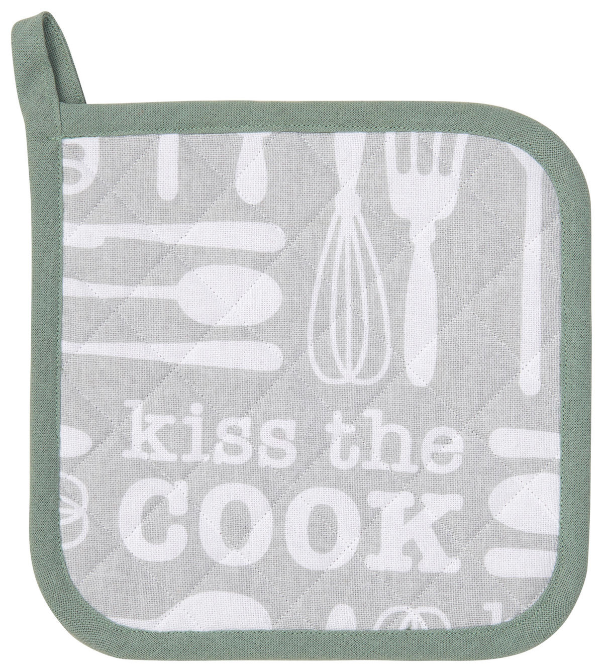 PODMETAČ ZA ŠERPE višebojna , tekstil  KISS THE COOK  - višebojna, Konvencionalno, tekstil (20/20cm) - Esposa