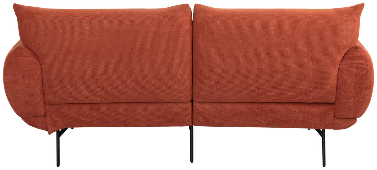 SOFA Mikrofaser Terracotta  - Terracotta/Schwarz, Trend, Textil/Metall (185/77/83cm) - P & B