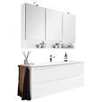 BADEZIMMER  in 121,2 cm  - Weiß Hochglanz/Weiß, Design, Glas/Holzwerkstoff (121,2cm) - Novel