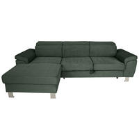ECKSOFA in Cord Waldgrün  - Waldgrün/Silberfarben, Design, Textil/Metall (167/250cm) - Xora