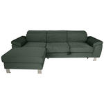 ECKSOFA in Cord Waldgrün  - Waldgrün/Silberfarben, Design, Textil/Metall (167/250cm) - Xora