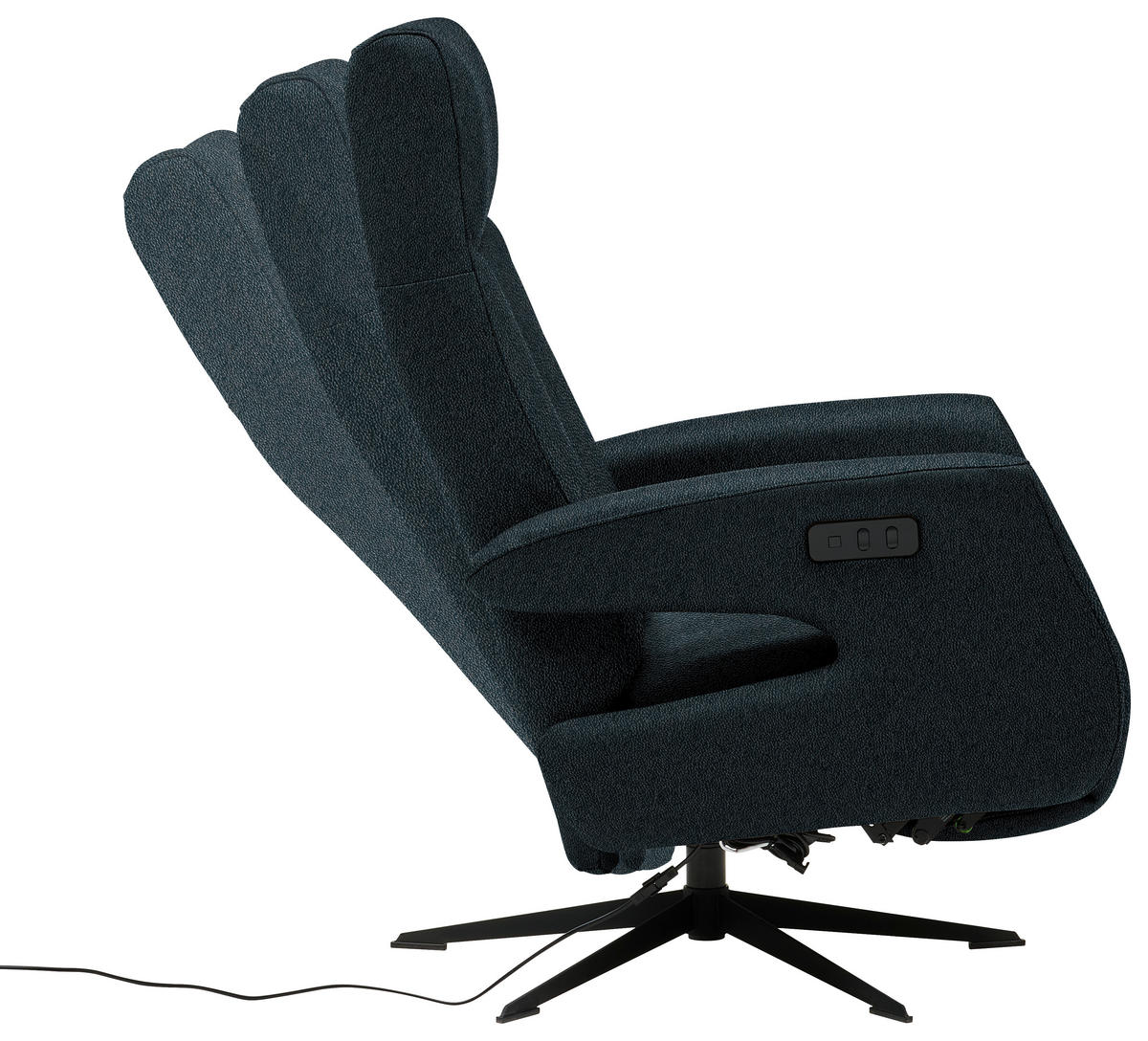 RELAXSESSEL in Leder Schwarz  - Schwarz, Design, Leder/Metall (74/105/82cm) - Welnova