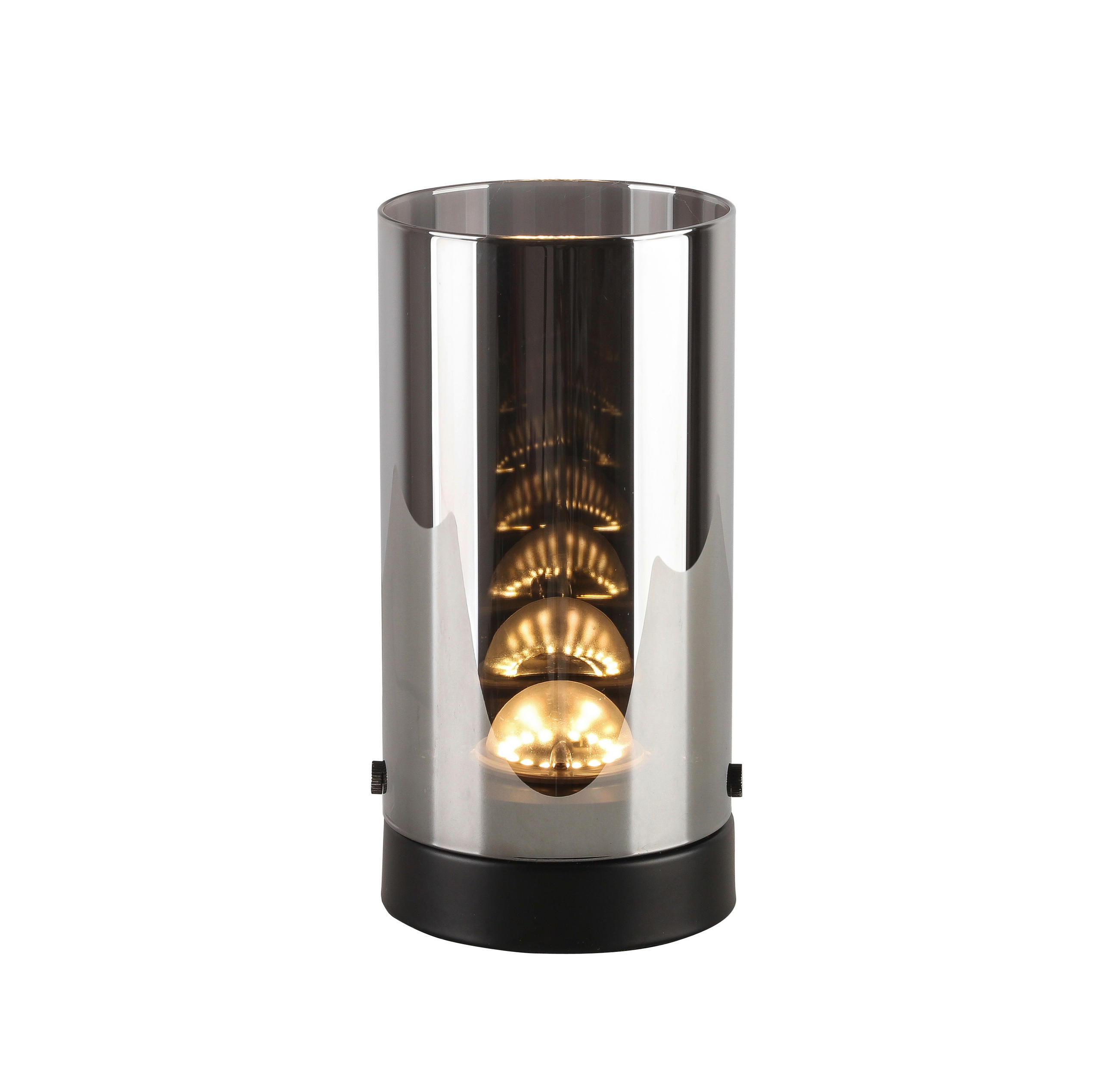 LED-TISCHLEUCHTE 10/20 cm   - Chromfarben/Schwarz, Basics, Glas/Metall (10/20cm) - Novel