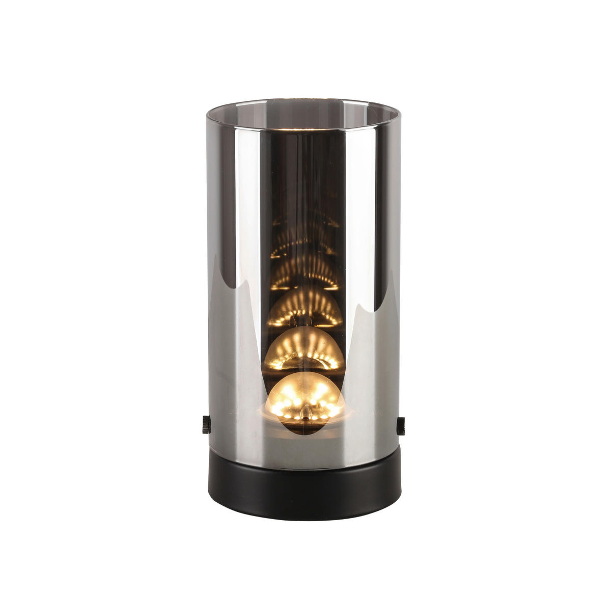 LED-TISCHLEUCHTE 10/20 cm   - Chromfarben/Schwarz, Basics, Glas/Metall (10/20cm) - Novel