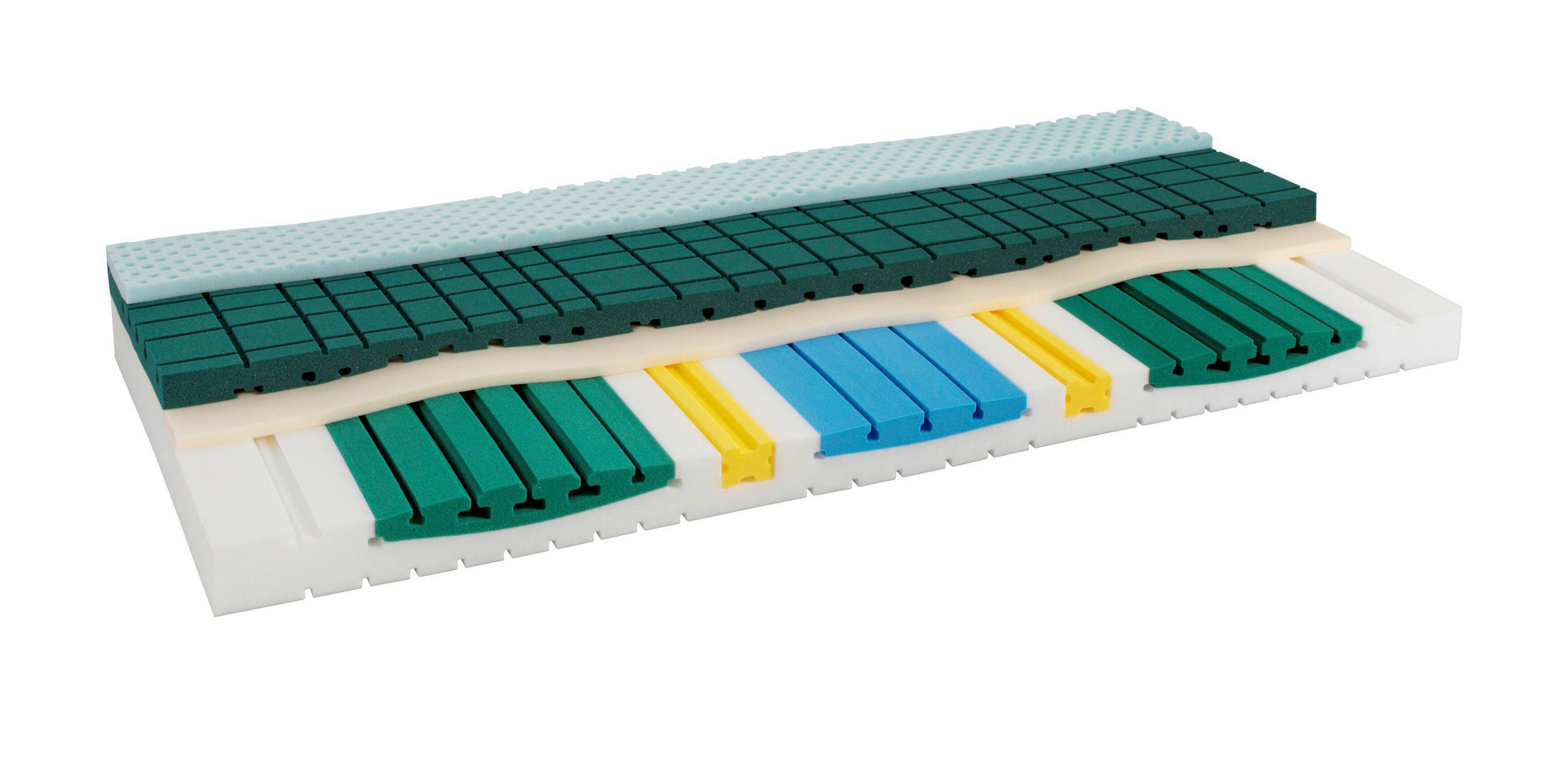 KALTSCHAUMMATRATZE 90/200 cm Höhe ca. 24 cm  H2 = mittel  - Weiss, Basics, Textil (90/200cm) - Robusta