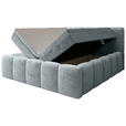 BOXBETT 200/200 cm,  in Hellgrau, gepolstertes Kopfteil, Bettkasten, Topper, Matratzen, H3 + H3 = fest  - Hellgrau/Schwarz, MODERN, Kunststoff/Textil (200/200cm) - Xora