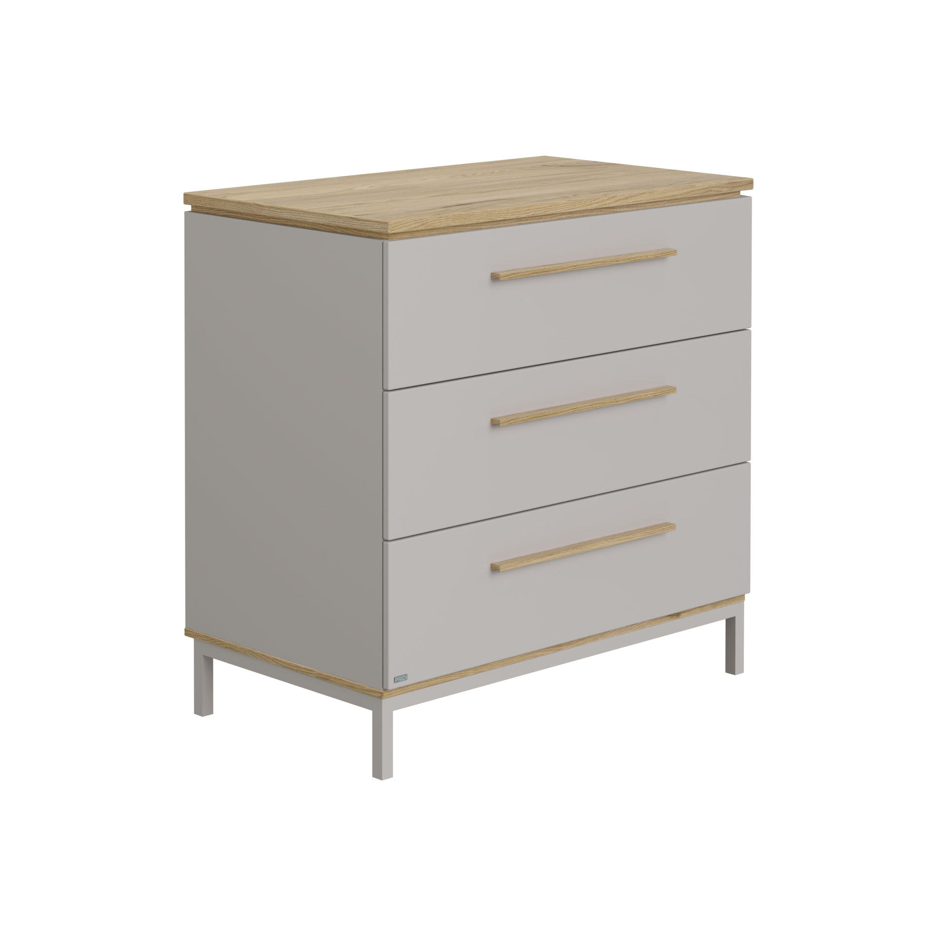 WICKELKOMMODE Benne 94,8/95,9/55,6 cm - Eichefarben/Hellgrau, Basics, Holz/Holzwerkstoff (94,8/95,9/55,6cm) - Paidi