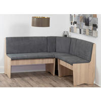 ECKBANK Mikrofaser Grau, Sonoma Eiche   - Grau/Sonoma Eiche, KONVENTIONELL, Textil (125/89/165cm) - MID.YOU