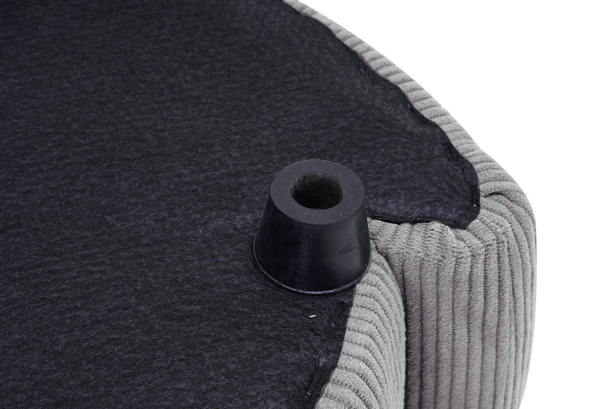 HOCKER in Textil Hellgrau  - Hellgrau/Schwarz, Design, Kunststoff/Textil (57/47/42cm) - P & B