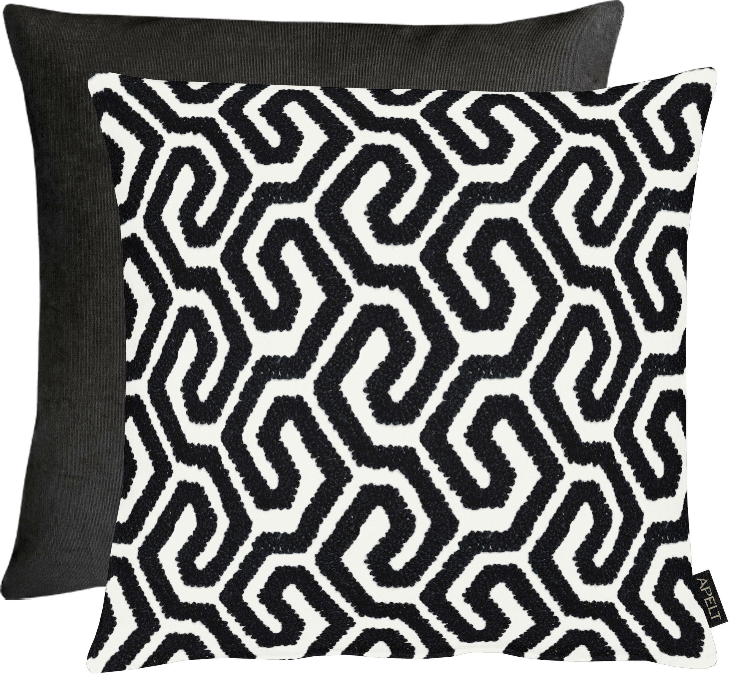 KISSENHÜLLE Unique  46/46 cm  - Schwarz/Weiß, Basics, Textil (46/46cm) - Novel