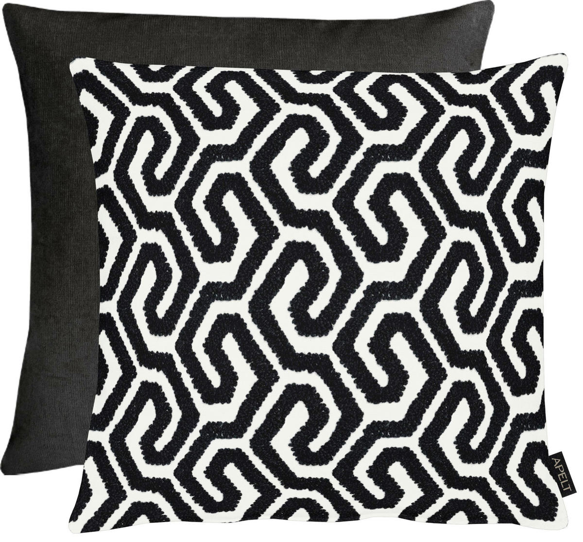 KISSENHÜLLE Unique  46/46 cm  - Schwarz/Weiß, Basics, Textil (46/46cm) - Novel