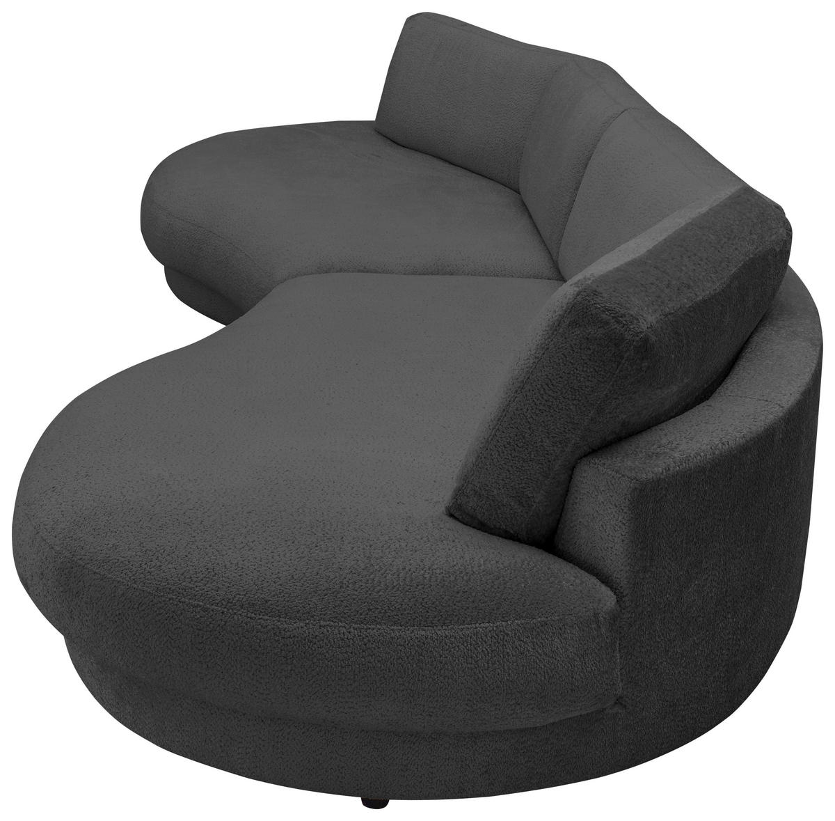 BIGSOFA Chenille Schwarz  - Schwarz, Design, Kunststoff/Textil (410/86/166cm) - Pure Home Lifestyle