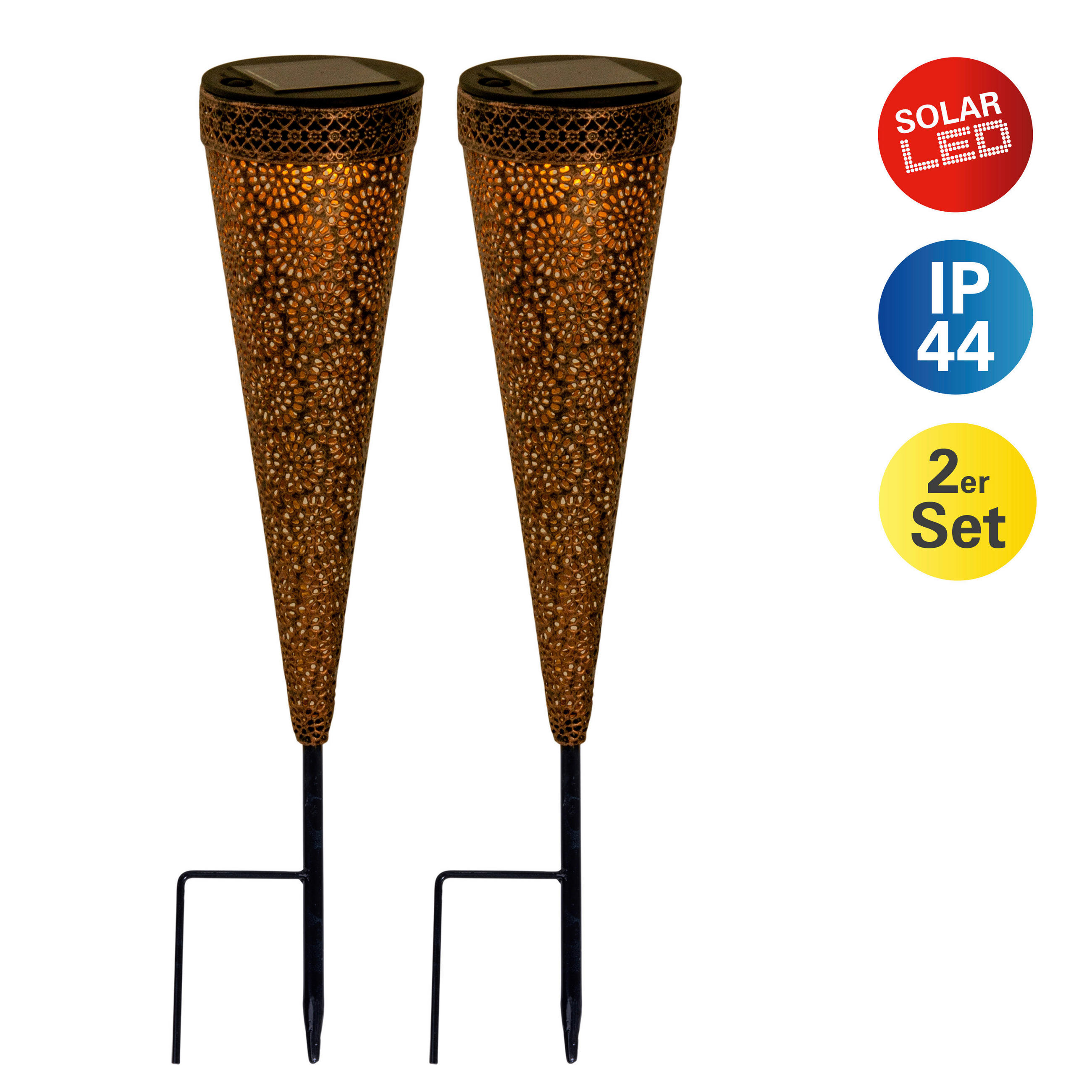 SOLARLEUCHTE  - Schwarz/Braun, Basics, Kunststoff/Metall (8,5/8,5/40cm) - Näve