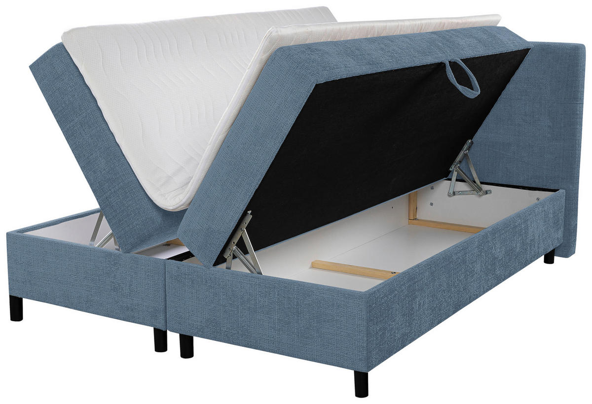 BOXBETT 180/200 cm  in Blau  - Blau/Schwarz, MODERN, Holz/Kunststoff (180/200cm) - MID.YOU