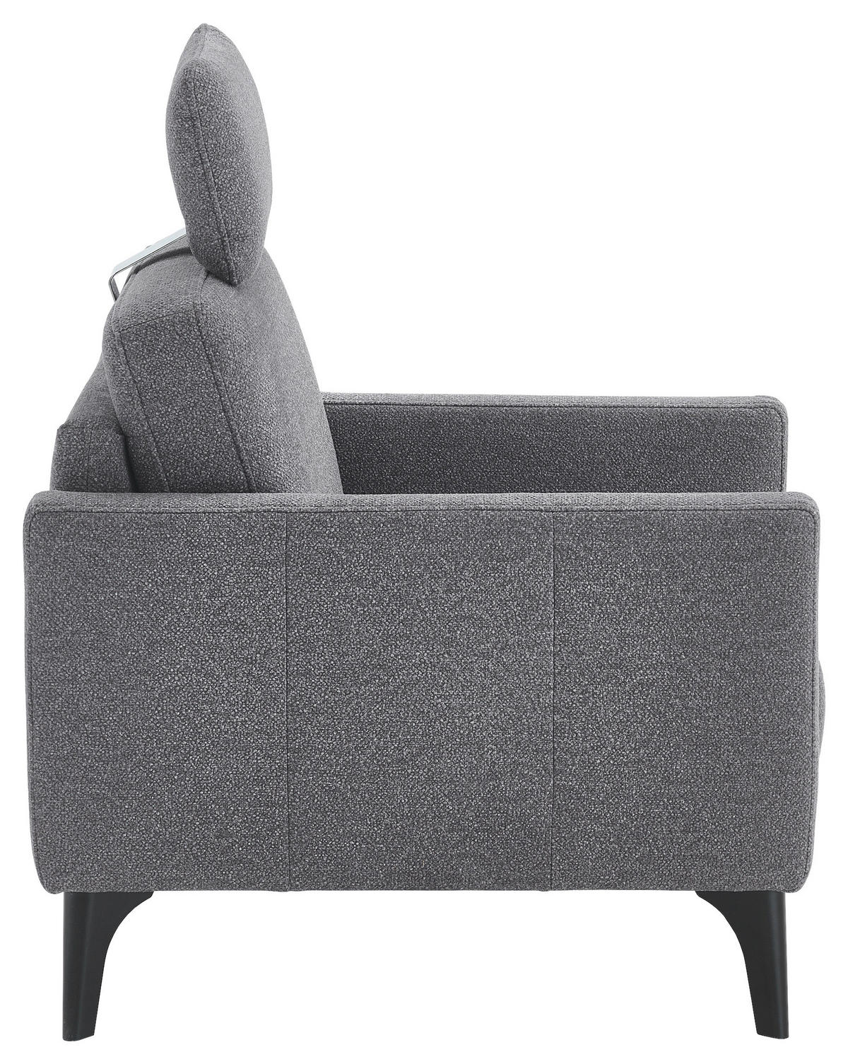 SESSEL Mikrofaser Grau  - Schwarz/Grau, Design, Textil/Metall (91/88/92cm) - Elegando