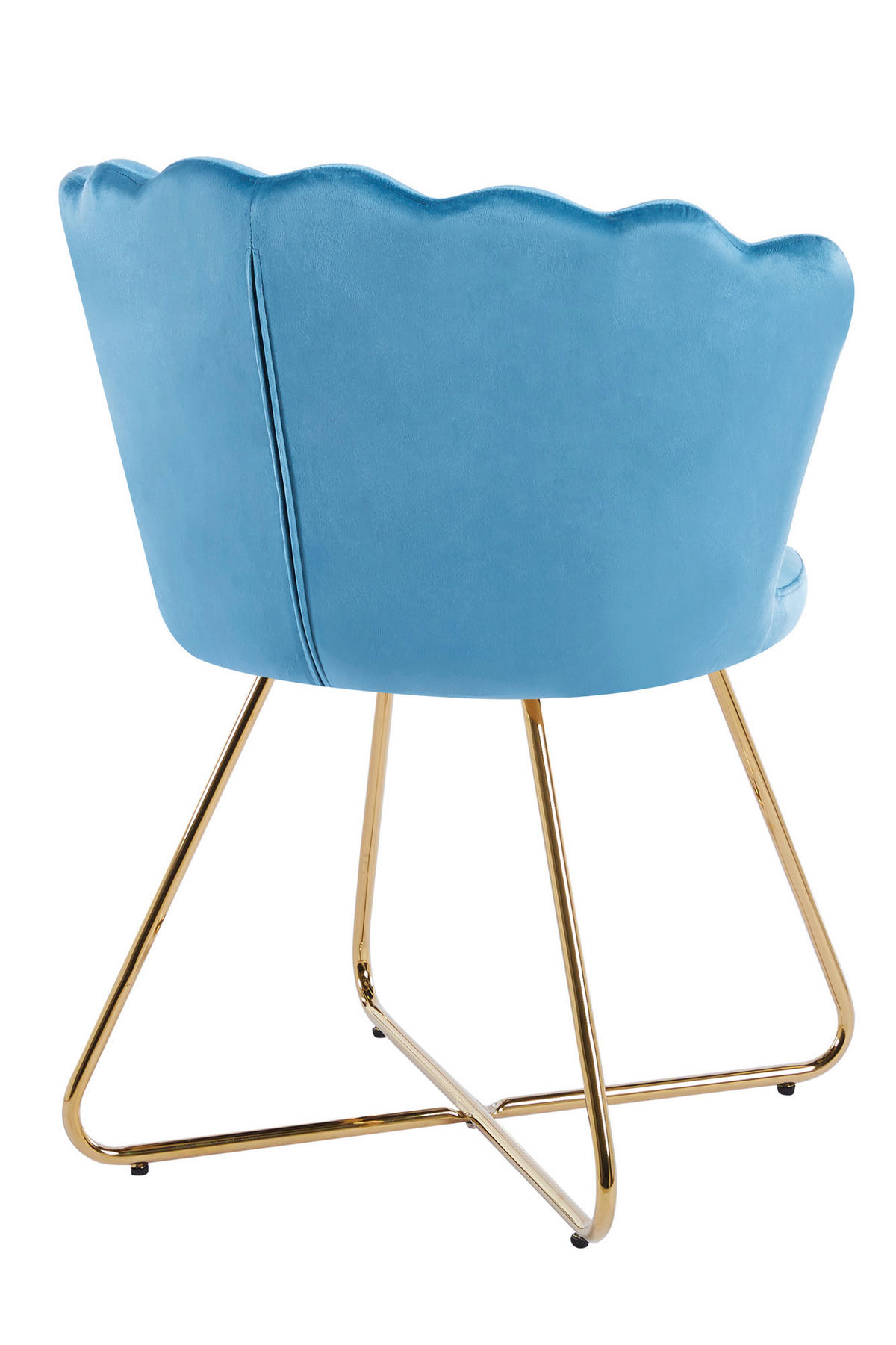 STUHL-SET 2 Stück  in Samt  - Blau/Goldfarben, MODERN, Textil/Metall (69,5/85/66cm) - Livetastic