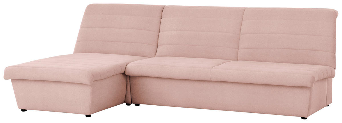 ECKSOFA Looks VIII Rosa Webstoff  - Schwarz/Rosa, Design, Kunststoff/Textil (168/274cm) - LOOKS by W.Joop