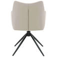 ARMLEHNSTUHL  Sitzfläche 360° drehbar, automatische Rückholfunktion  Echtleder  - Beige/Schwarz, Design, Leder/Metall (57/86,5/61,5cm) - Novel
