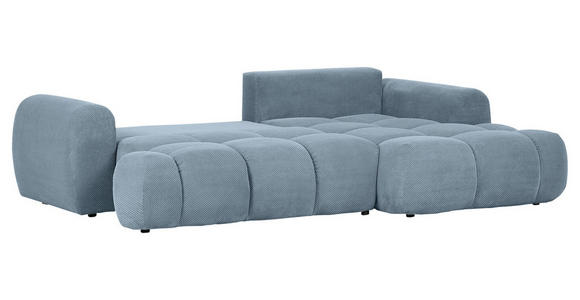 ECKSOFA Blau Flachgewebe - Blau/Schwarz, KONVENTIONELL, Kunststoff/Textil (274/174cm) - Carryhome