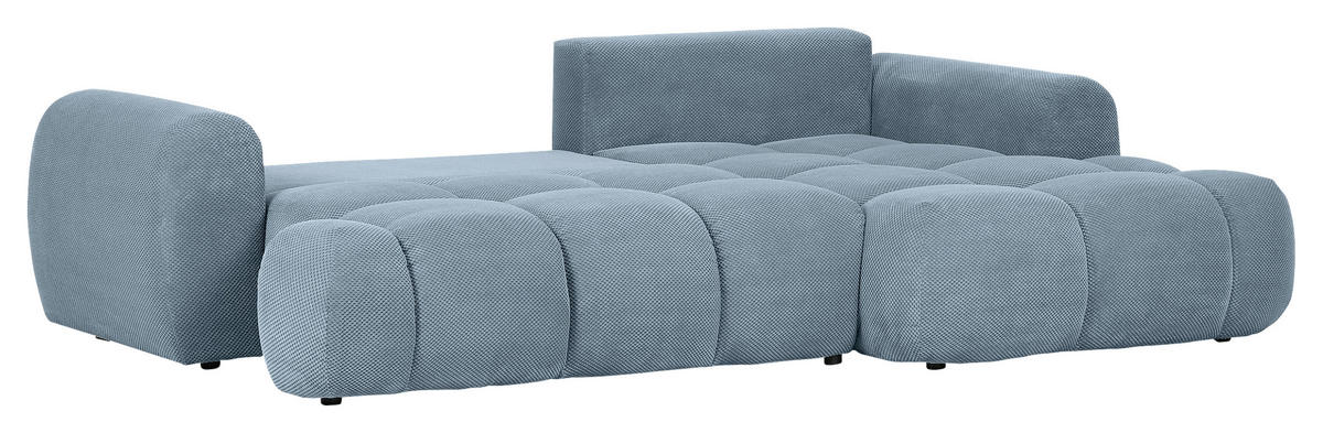 ECKSOFA in Flachgewebe Blau  - Blau/Schwarz, Konventionell, Kunststoff/Textil (274/174cm) - Carryhome