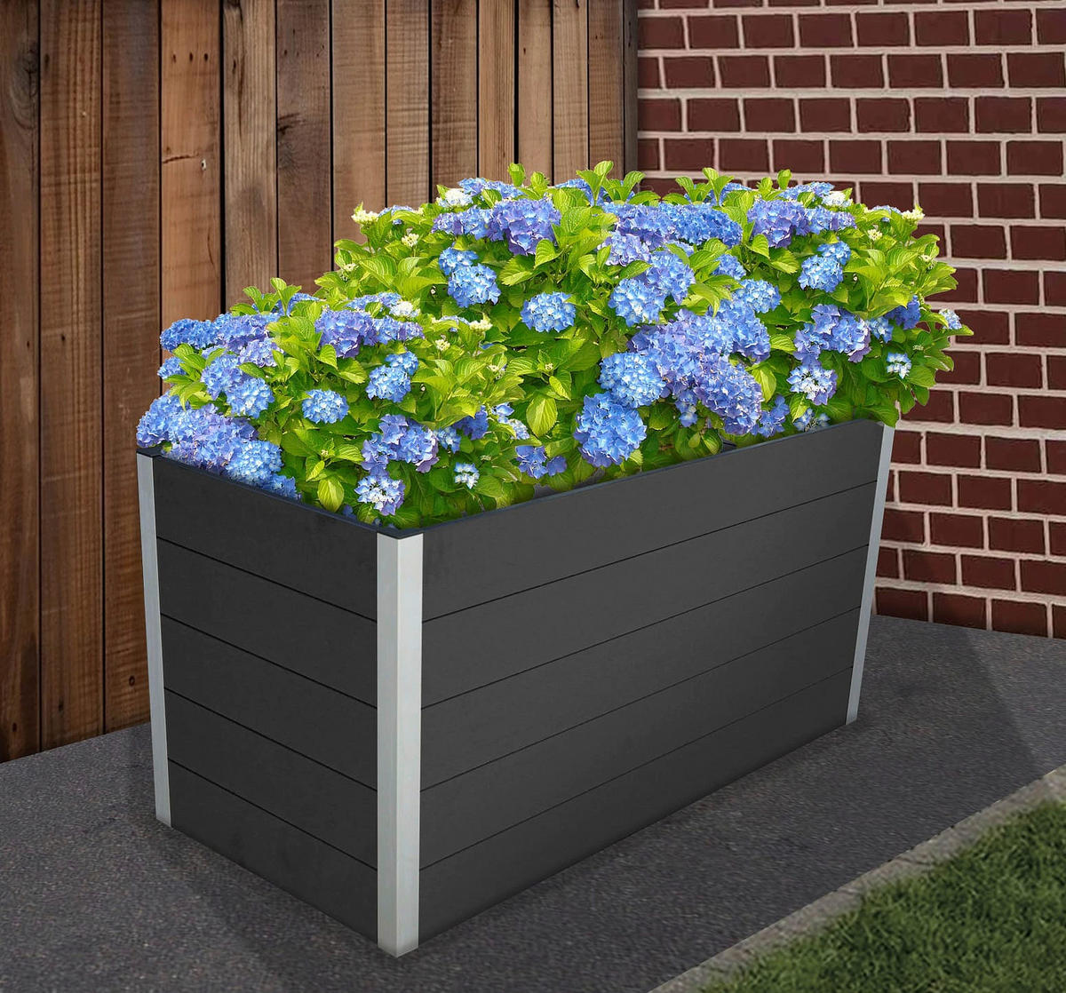 VYVÝŠENÝ ZÁHON   - antracitová, Konvenční, kov (160/70/75cm) - Prestige Home