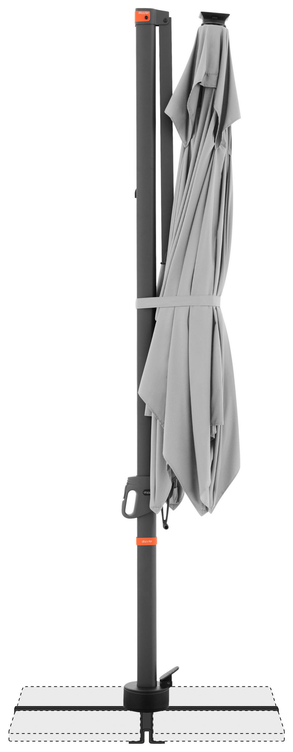 AMPELSCHIRM 300x220 cm Hellgrau  - Anthrazit/Hellgrau, Basics, Textil/Metall (300/220cm) - Doppler