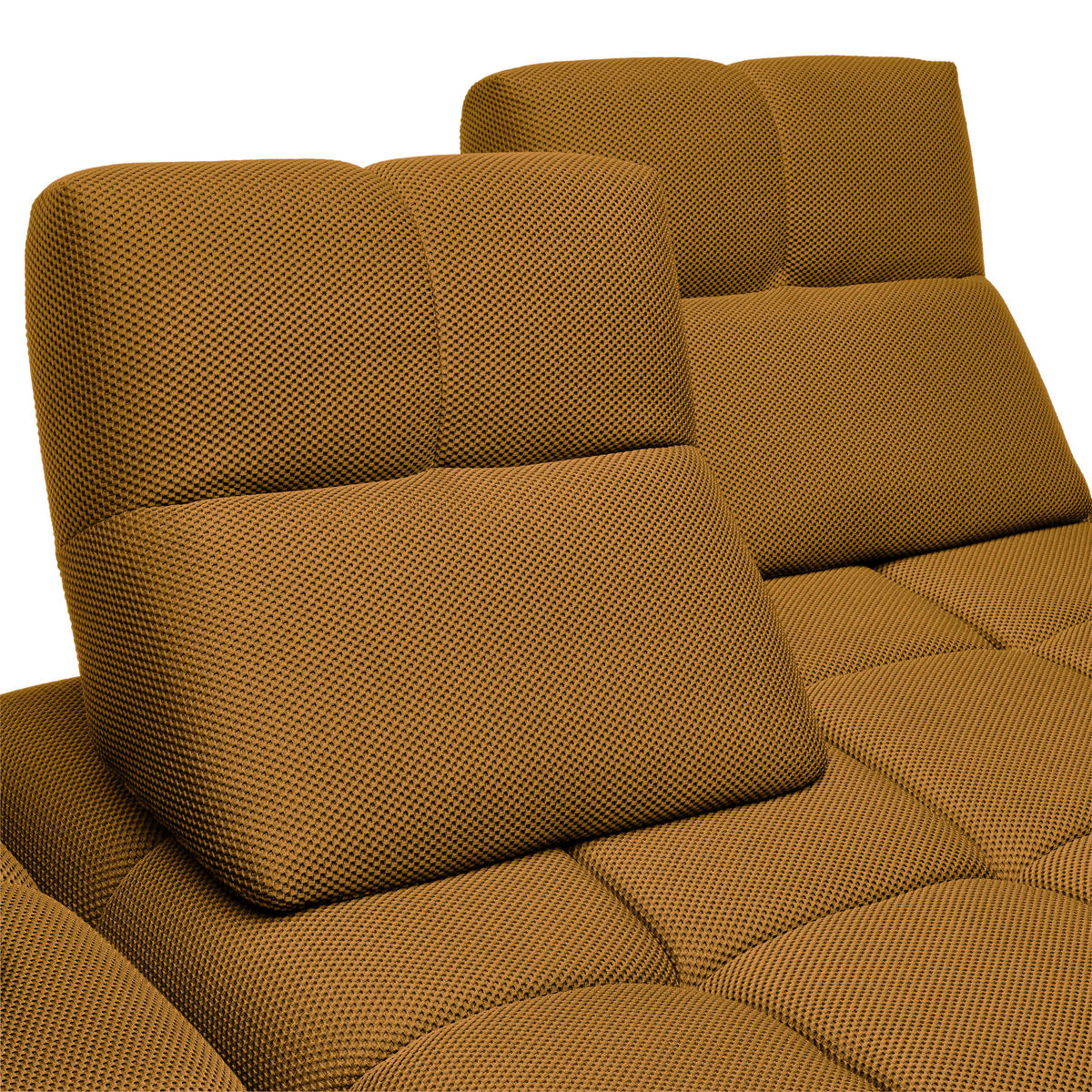 ECKSOFA in Struktur Senfgelb  233/313 cm  - Senfgelb/Schwarz, Design, Kunststoff/Textil (233/313cm) - Emilio Belluti
