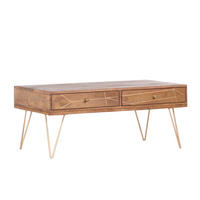 COUCHTISCH Mangoholz massiv 60/115/48 cm rechteckig Naturfarben, Goldfarben  - Goldfarben/Naturfarben, Design, Holz/Metall (60/115/48cm) - Landscape