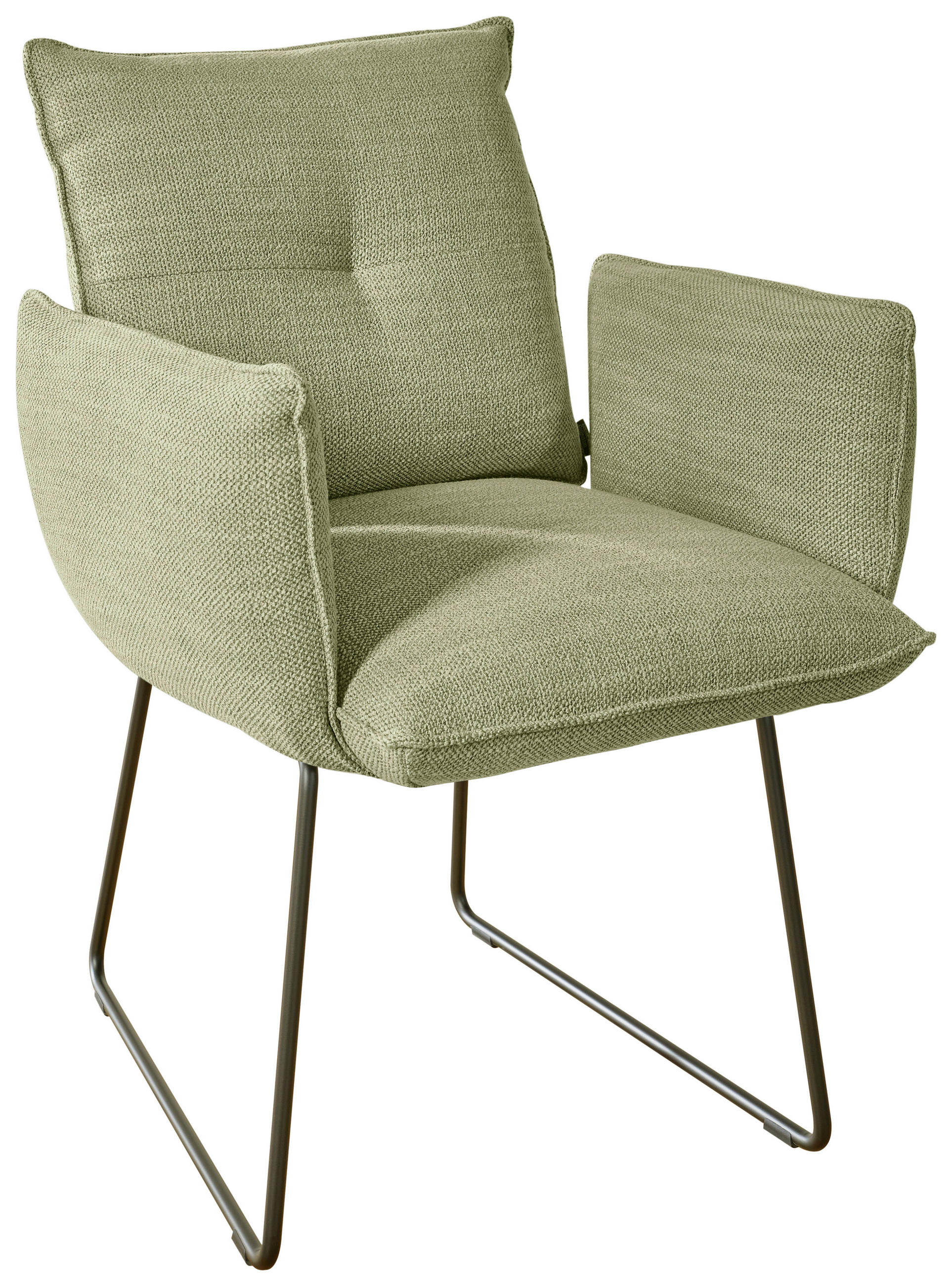 ARMLEHNSTUHL  in Stahl Struktur  - Beige/Schwarz, Design, Textil/Metall (65/90/70cm) - Dieter Knoll