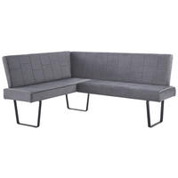 ECKBANK Samt Dunkelgrau   - Dunkelgrau, KONVENTIONELL, Textil/Metall (190/150/88/62cm) - MID.YOU