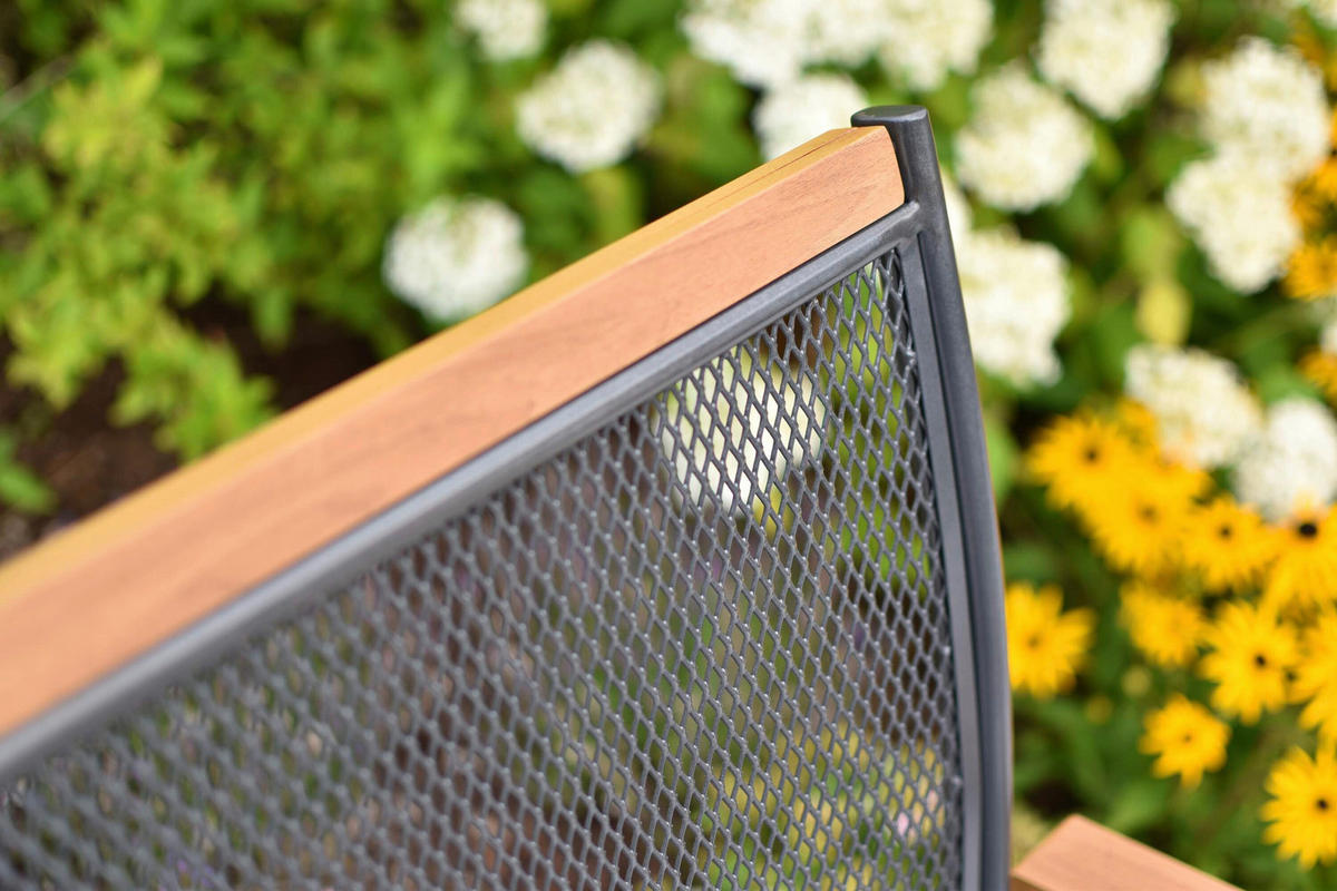 GARTENKLAPPSESSEL-SET Aluminium Graphitfarben, Naturfarben  - Graphitfarben/Naturfarben, KONVENTIONELL, Kunststoff/Metall (61,5/101/71,5cm) - Gardenson