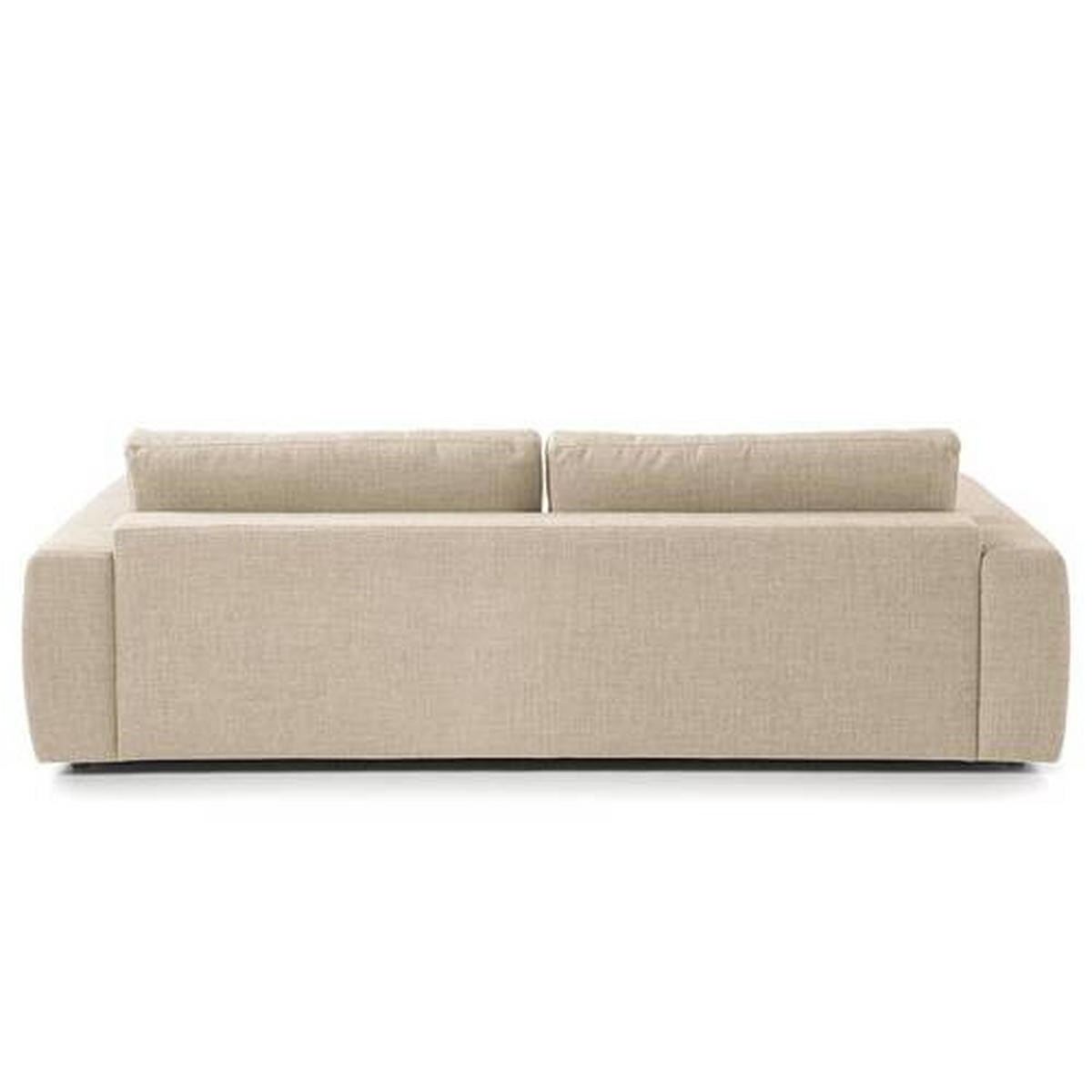 3-SITZER-SOFA in Webstoff Beige  - Beige/Schwarz, Design, Kunststoff/Textil (250/80/117cm) - home24