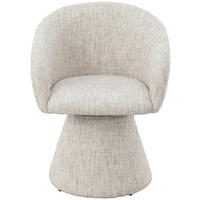 ARMLEHNSTUHL  Sitzfläche 360° drehbar, inklusive Armlehnen Webstoff  Beige  - Beige, Design, Textil/Metall (59,5/80/60cm) - Milino