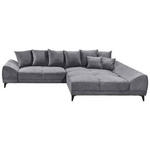 ECKSOFA in Webstoff Grau  - Schwarz/Grau, KONVENTIONELL, Kunststoff/Textil (310/185cm) - Carryhome