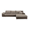 ECKSOFA Braun, Hellbraun Webstoff  - Hellbraun/Schwarz, Design, Kunststoff/Textil (313/215cm) - Carryhome
