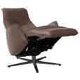 RELAXSESSEL in Leder Dunkelbraun  - Anthrazit/Dunkelbraun, Design, Leder/Metall (71/114/84cm) - Johann Jakob