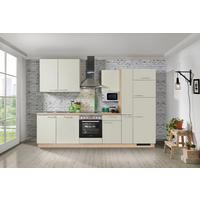 KÜCHENBLOCK 310 cm   in Eichefarben, Hellgrau  - Wildeiche/Edelstahlfarben, Design, Holzwerkstoff/Metall (310cm) - Welnova