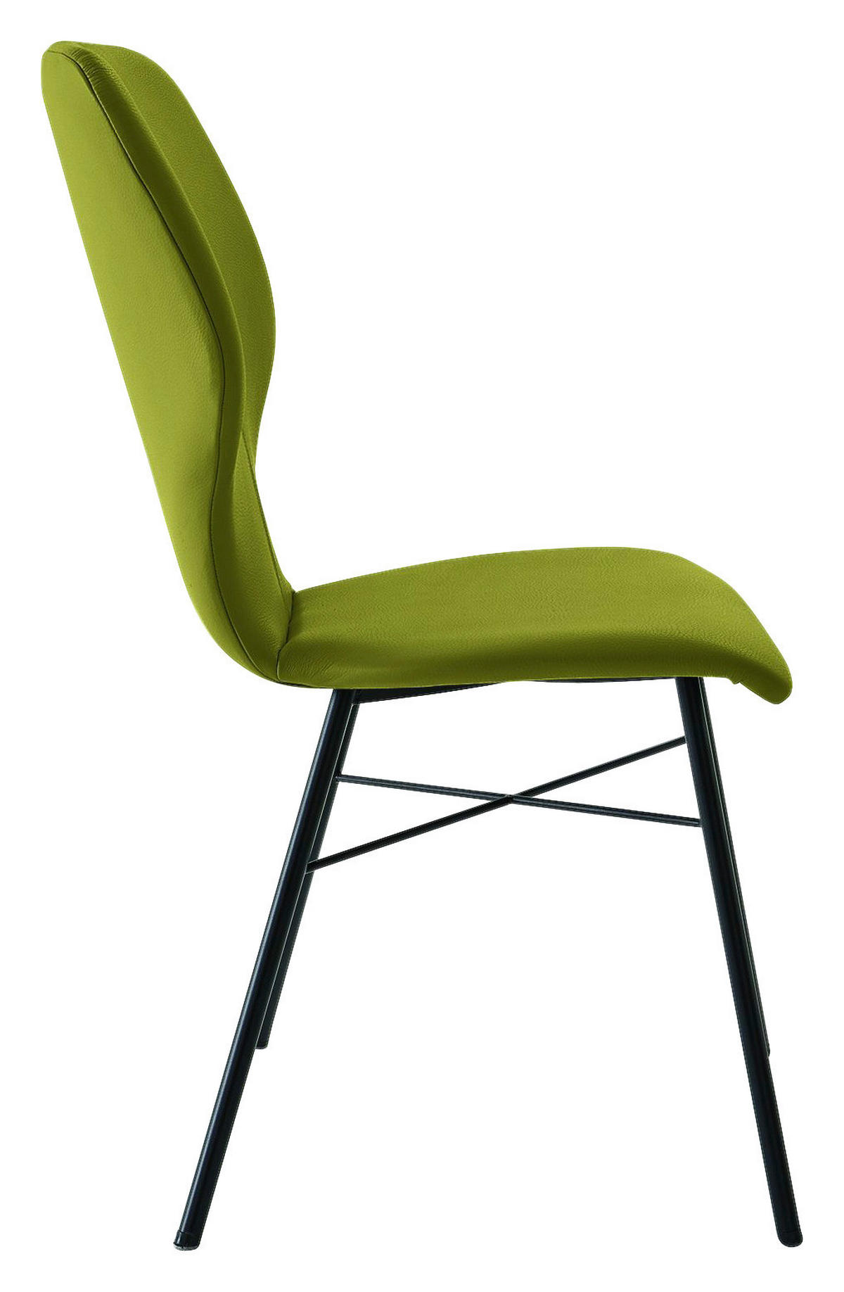 STUHL Echtleder Limette  - Limette/Graphitfarben, Design, Leder/Metall (49/95/63cm) - Musterring