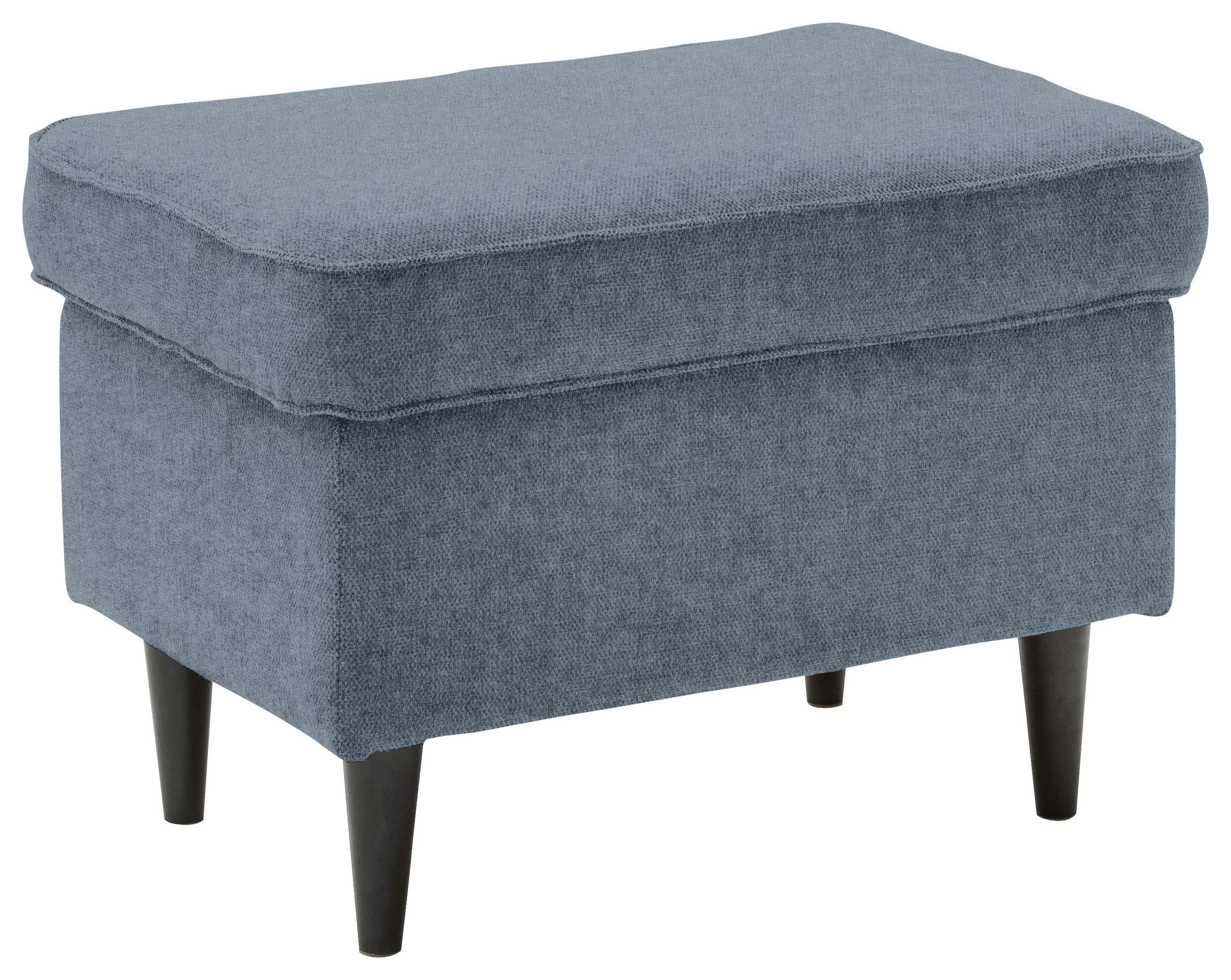 HOCKER in Textil Blau  - Blau/Schwarz, Basics, Holz/Textil (63/43/42cm) - MID.YOU