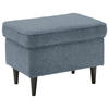 HOCKER in Textil Blau  - Blau/Schwarz, Basics, Holz/Textil (63/43/42cm) - MID.YOU