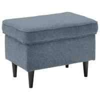 HOCKER in Textil Blau  - Blau/Schwarz, Basics, Holz/Textil (63/43/42cm) - MID.YOU