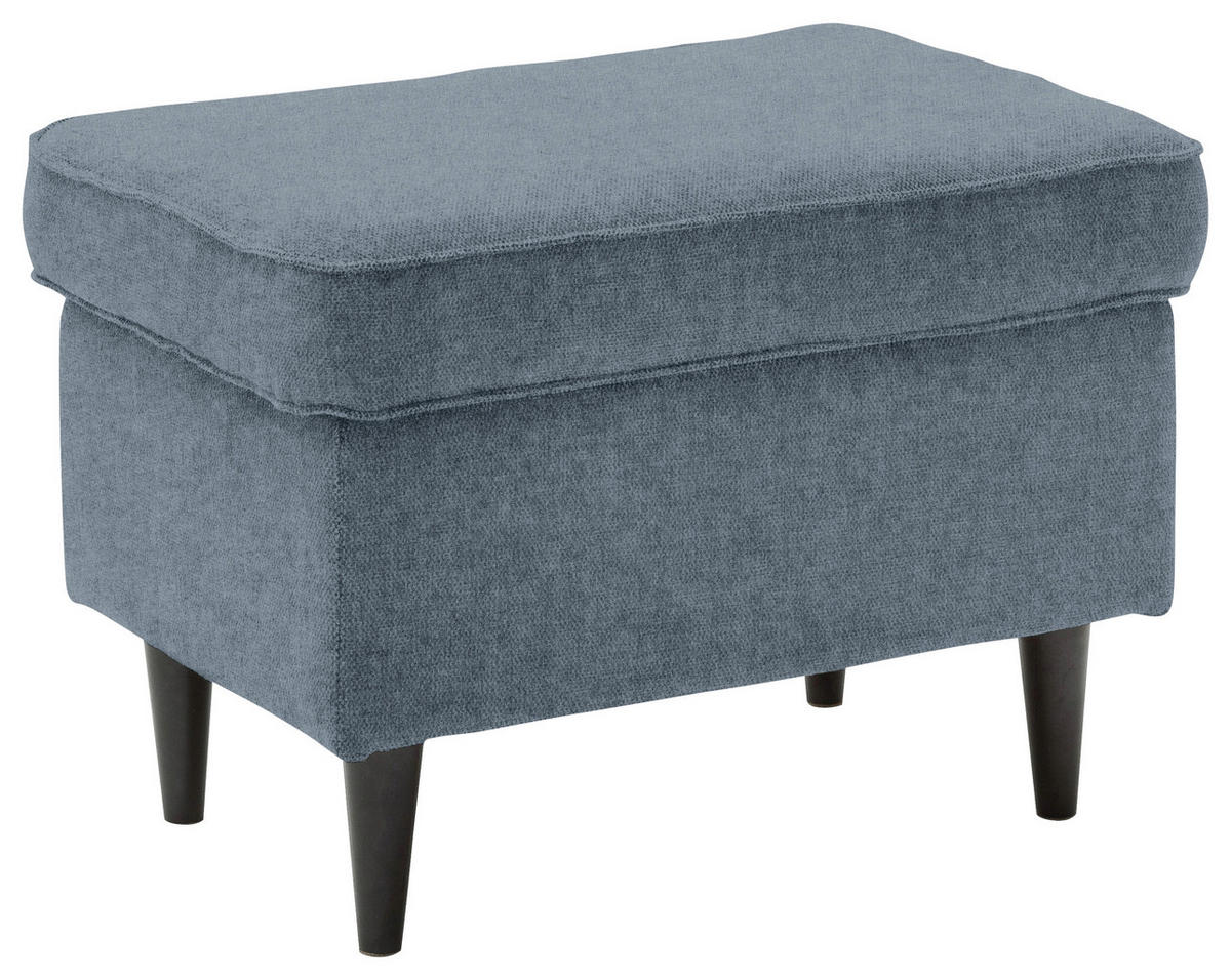 HOCKER in Textil Blau  - Blau/Schwarz, Basics, Holz/Textil (63/43/42cm) - MID.YOU